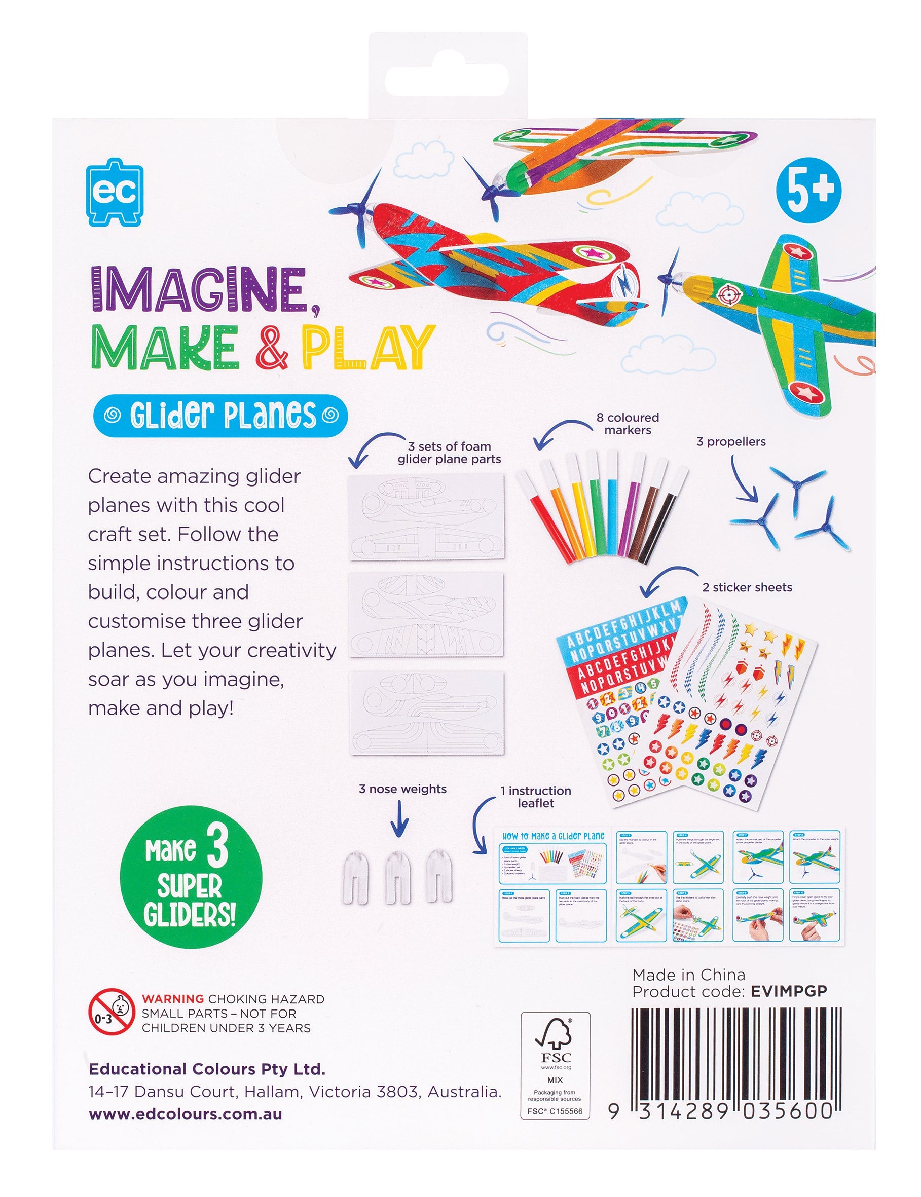 Imagine, Make & Play Glider Planes - Set of 3