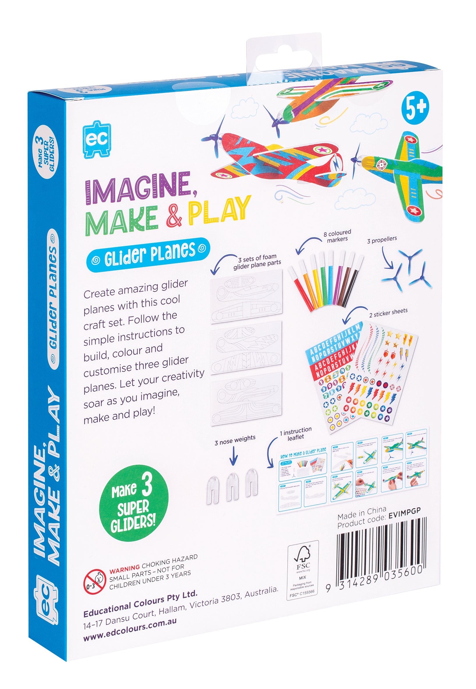 Imagine, Make & Play Glider Planes - Set of 3