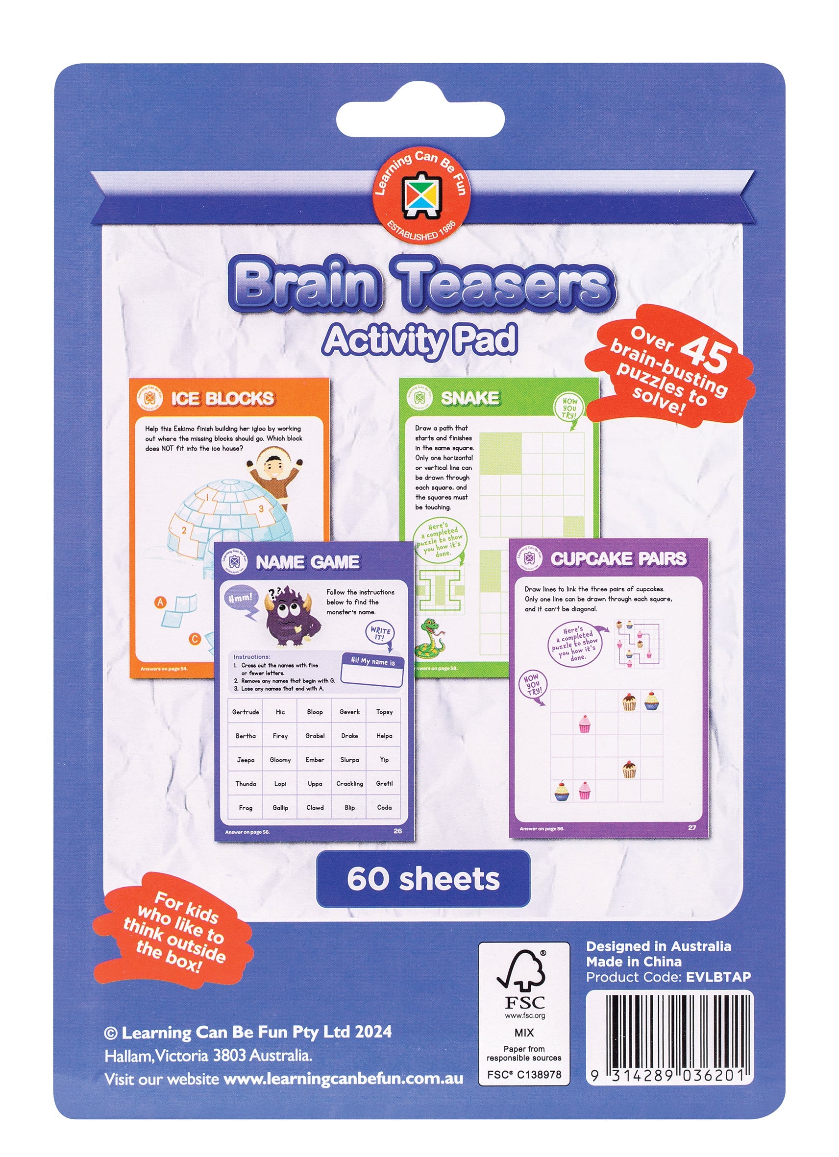 Brain Teasers! Activity Pad