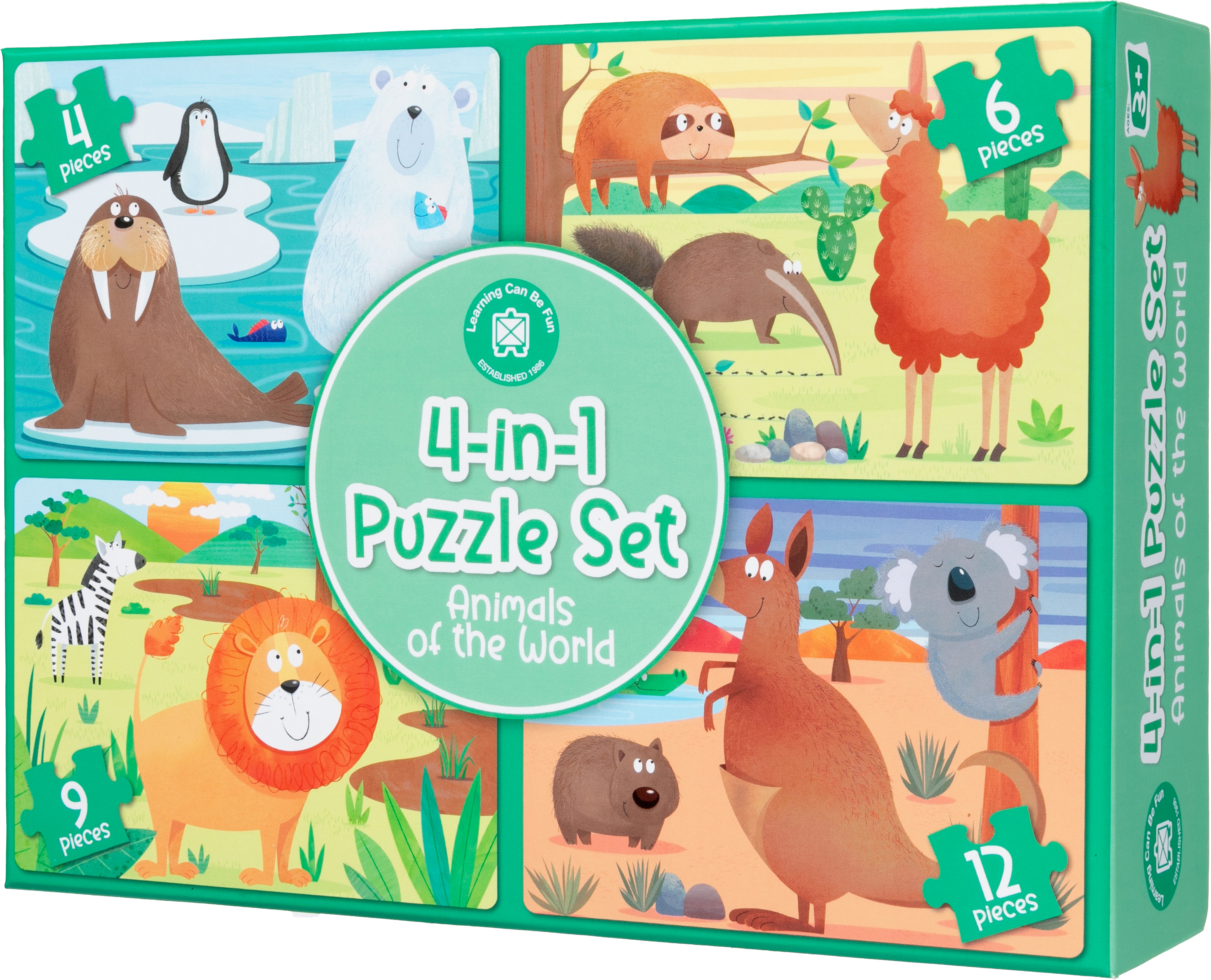 4-in-1 Puzzle Set: Animals of the World