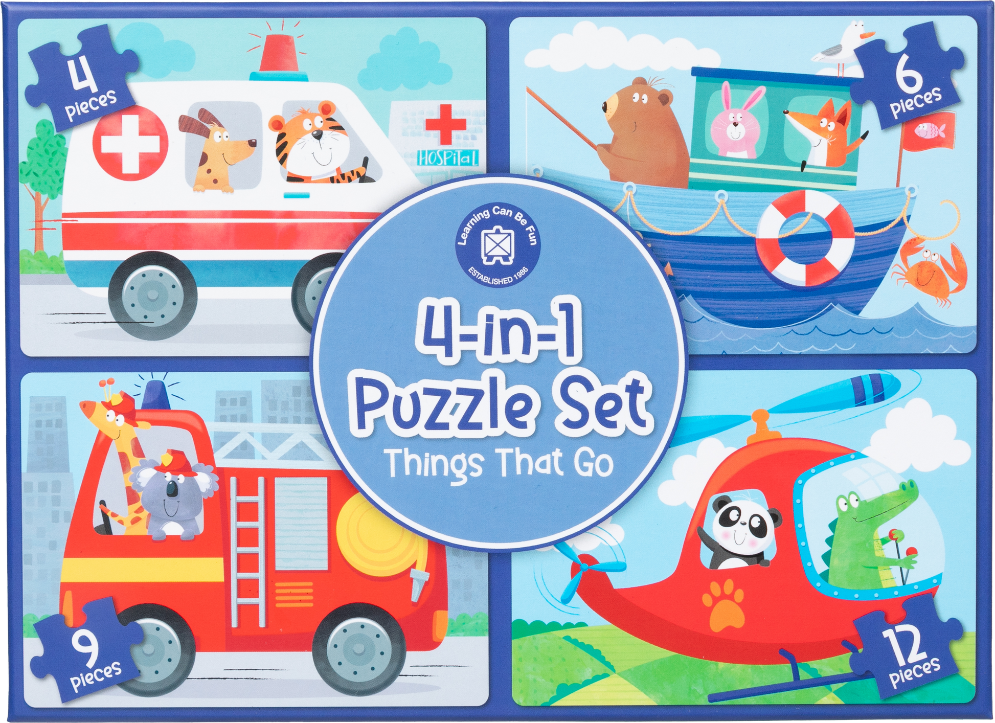 4-in-1 Puzzle Set: Things That Go