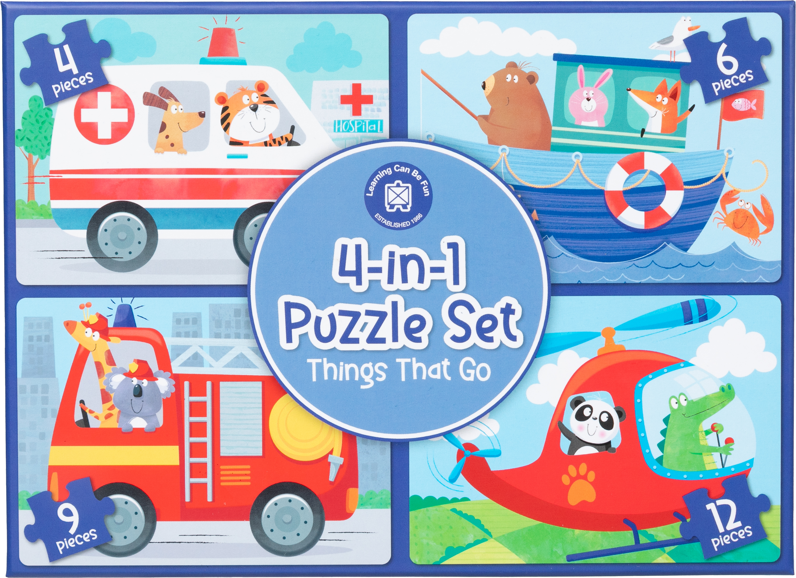 4-in-1 Puzzle Set: Things That Go