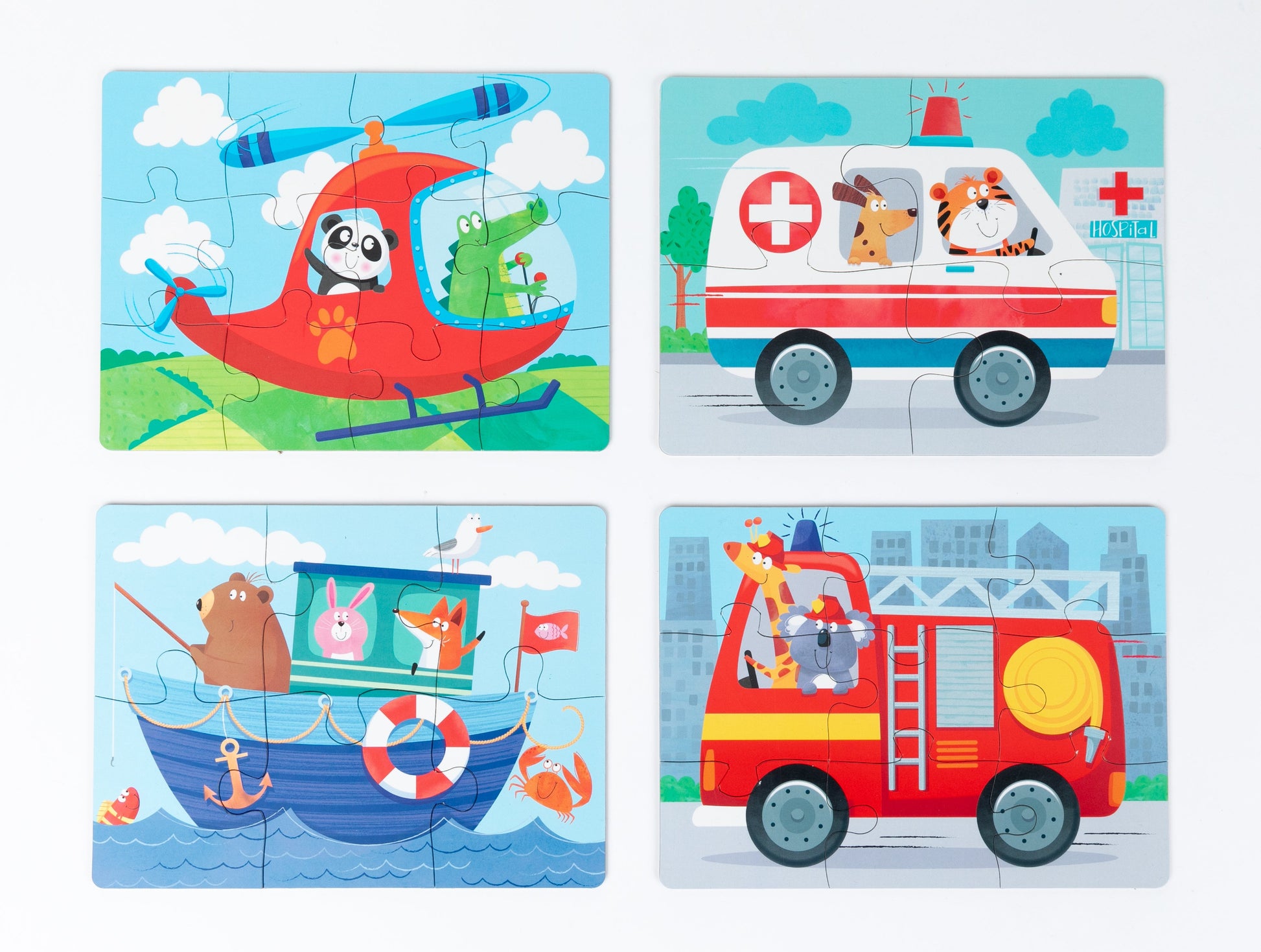 4-in-1 Puzzle Set: Things That Go