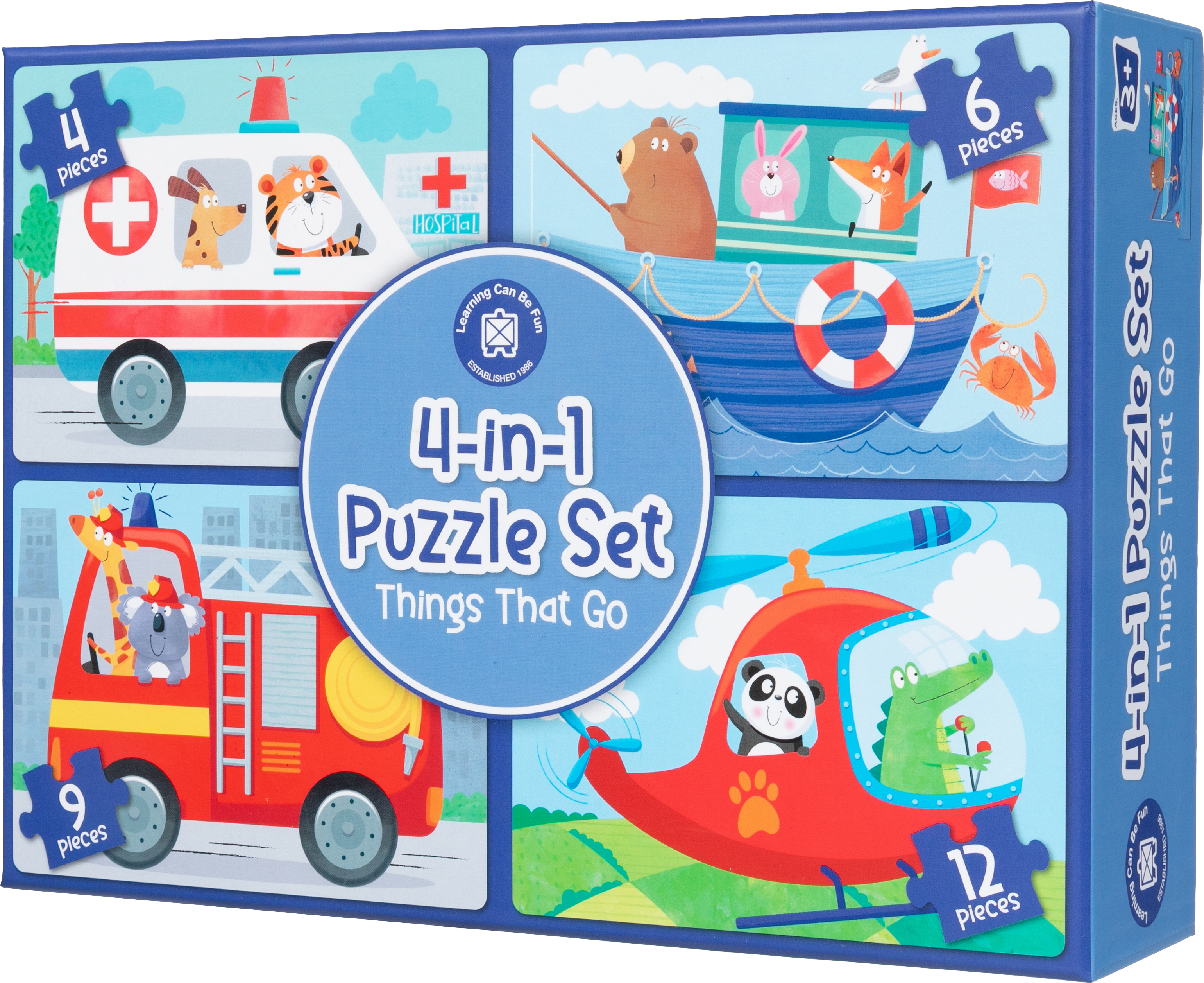 4-in-1 Puzzle Set: Things That Go