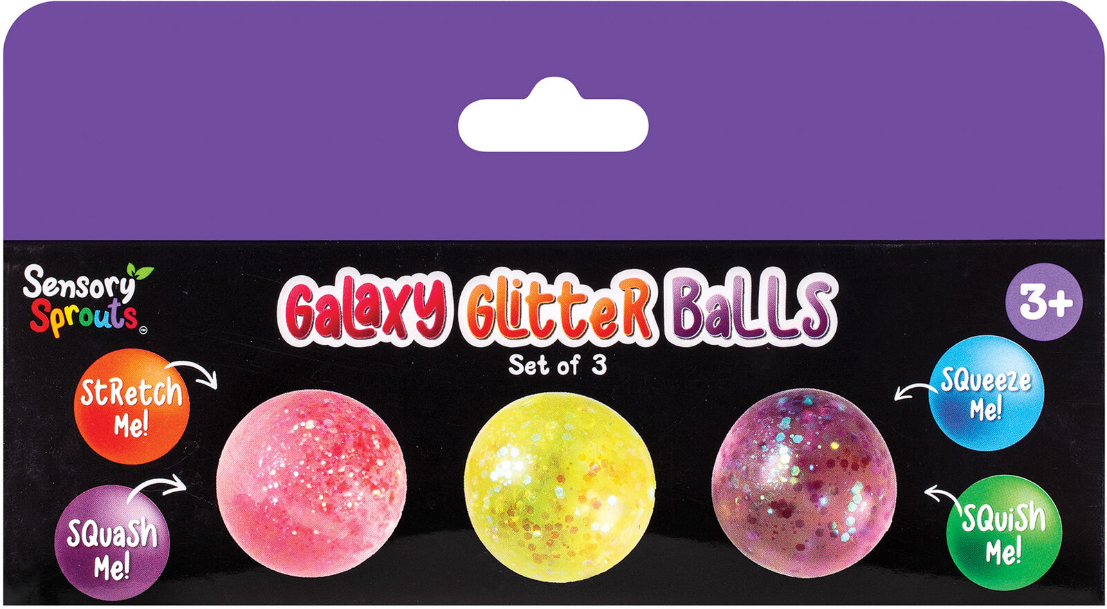 Galaxy Glitter Balls - Pink, Yellow & Purple