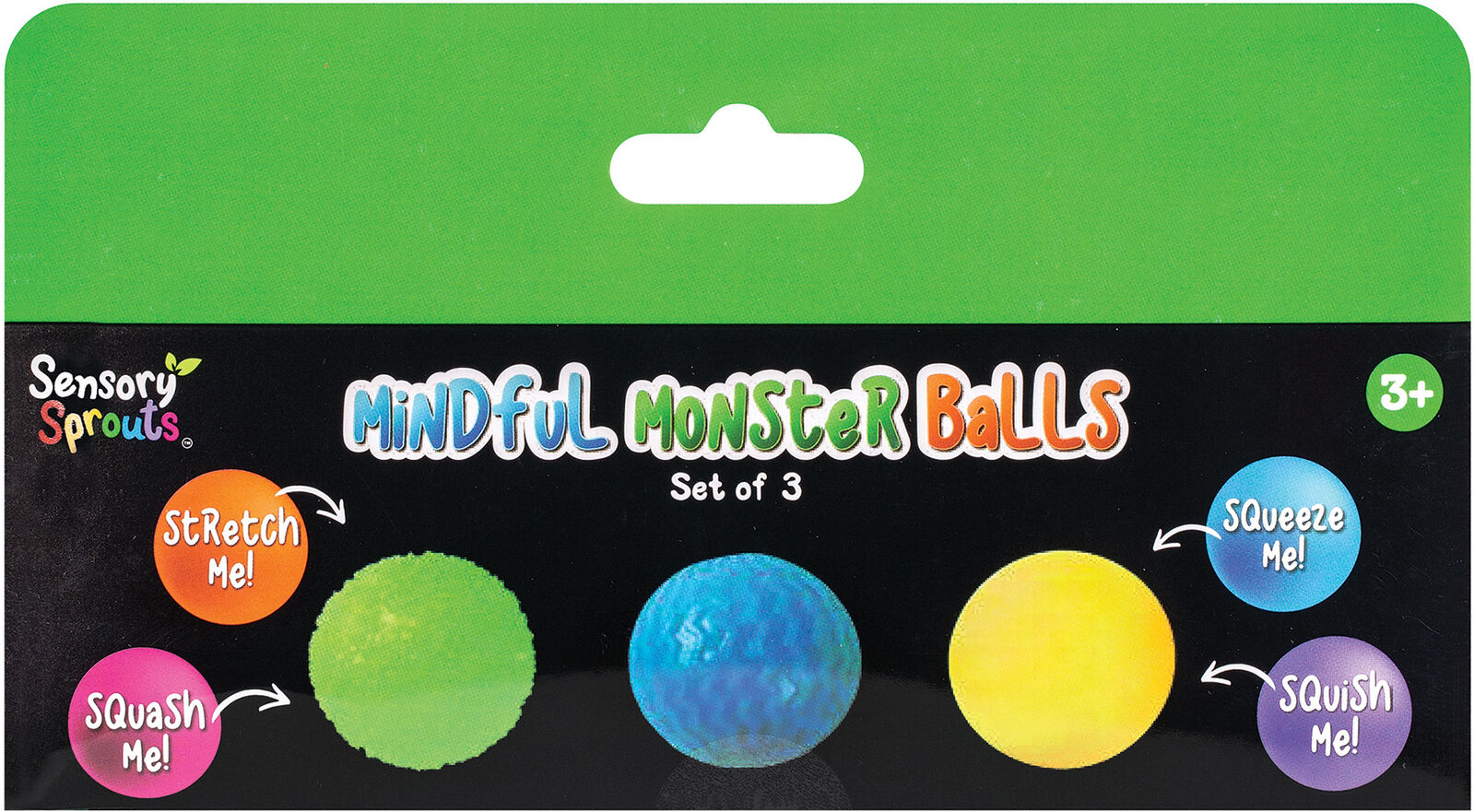 Mindful Monster Balls - Green, Blue & Yellow