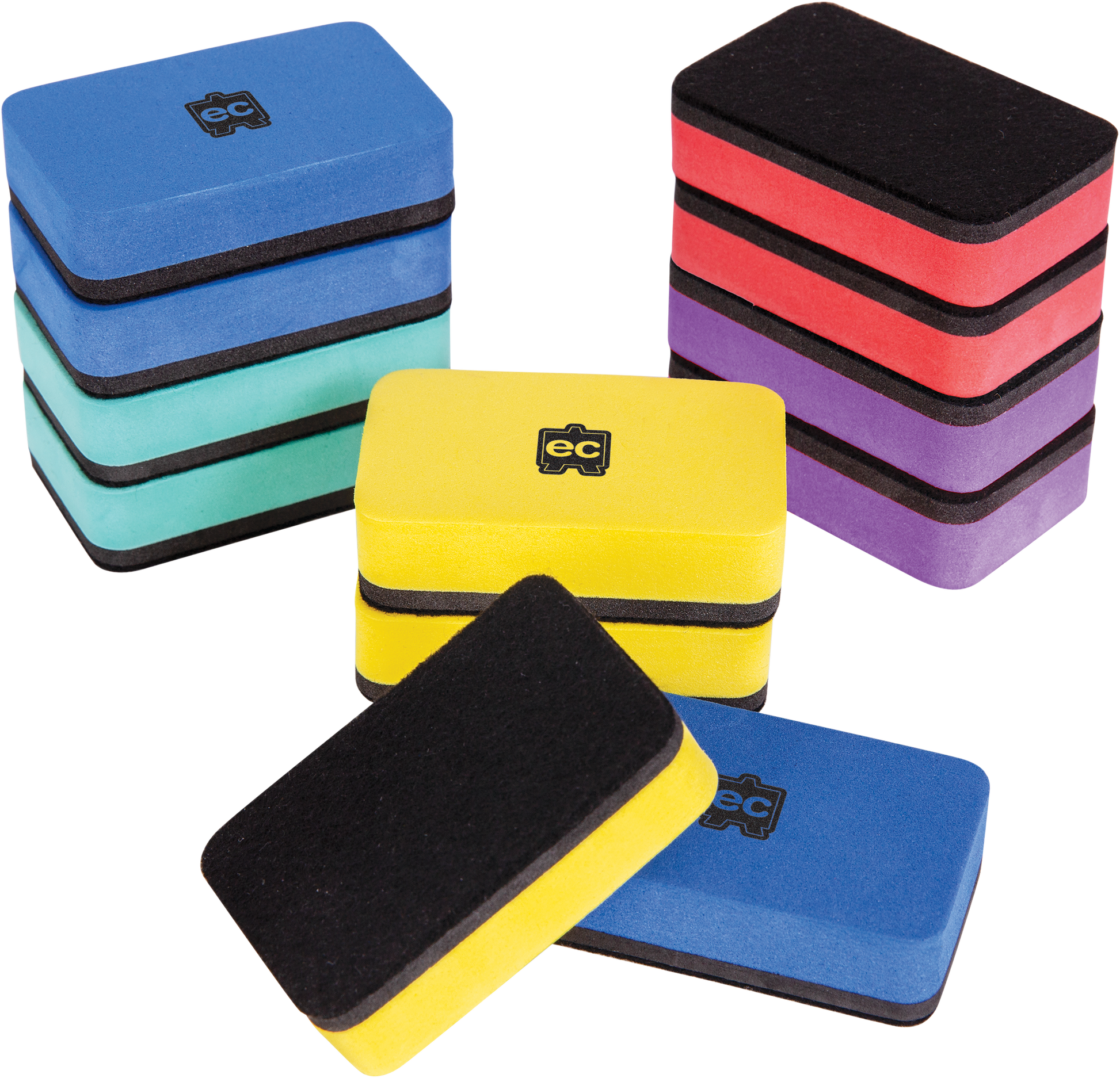 Mini Magnetic Whiteboard Erasers - Set of 10