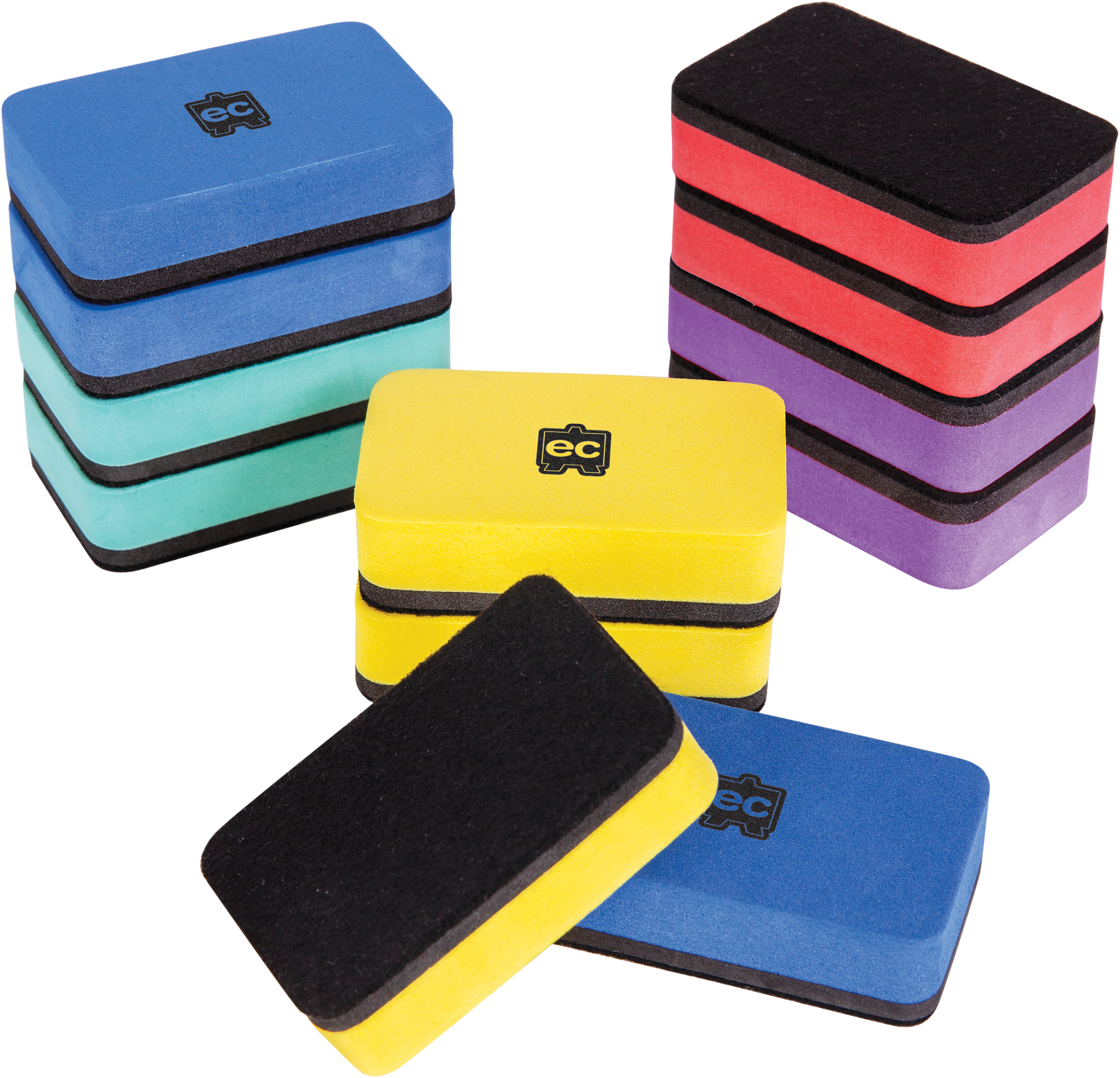 Mini Magnetic Whiteboard Erasers - Set of 10