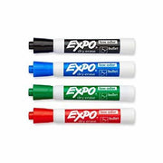 Expo Whiteboard Marker - Dry Erase Bullet Tip (Assorted) - Single x 4 Packs