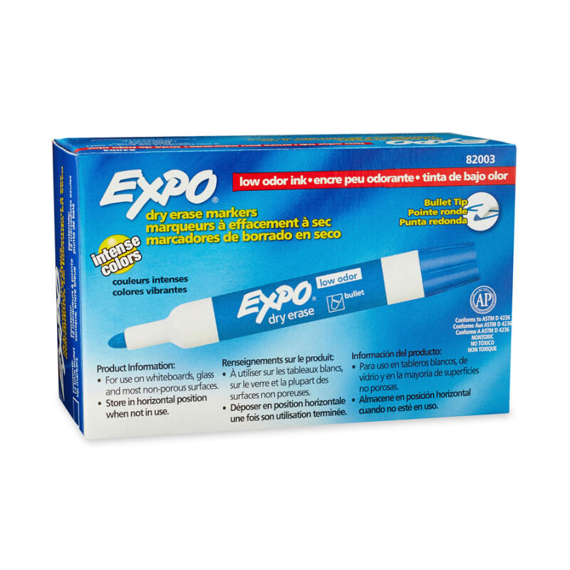 Expo Whiteboard Marker Bullet - Blue (Box of 12)