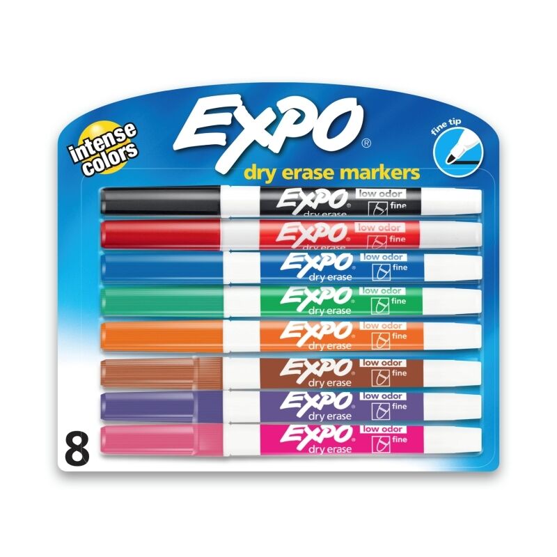 Expo Dry Erase Whiteboard Markers Fine Assorted - Pack of 8