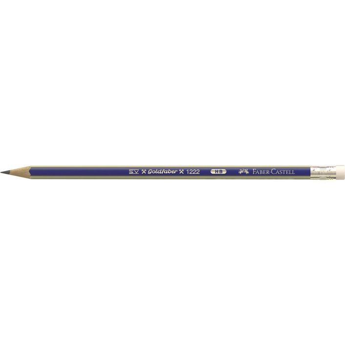 Faber-Castell Goldfaber Lead Pencil - Graphite: HB with Eraser Tip (Tin of 7)