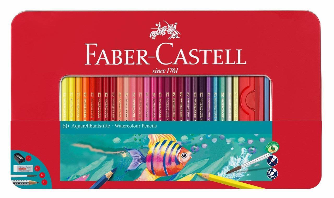 Faber-Castell Watercolour Pencils - Assorted (Tin of 60)