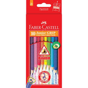 Faber-Castell Coloured Pencils - Junior Grip Triangular Extra Thick (Pack of 10)