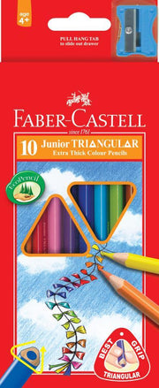 Faber-Castell Coloured Pencils - Triangular Grip: Pack of 10