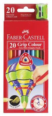Faber-Castell Coloured Pencils - Triangular Grip: Pack of 20