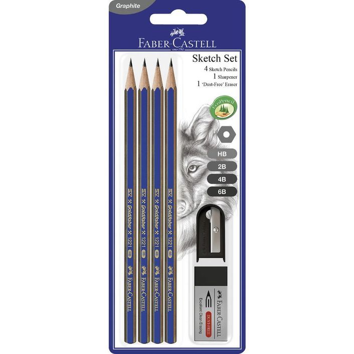 Faber-Castell Goldfaber Lead Pencil - Graphite: Sketch Set (6 Pieces)