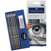 Faber-Castell Pencil - Graphite Sketch Set (6 Pencils, 1 Sharpener & 1 Eraser)