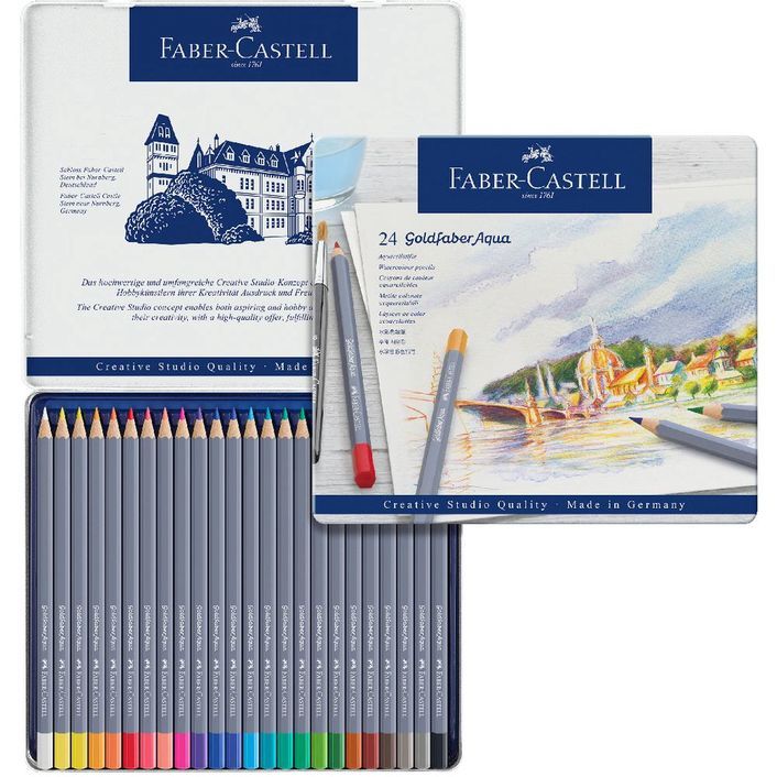 Faber-Castell Coloured Pencils - Goldfaber Watercolour: Tin of 24