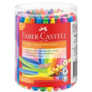 Faber-Castell Crayons - Triangular Twist: Bucket Assorted (Pack of 72)
