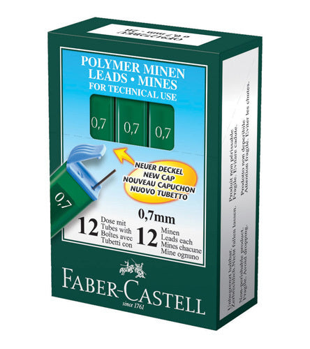 Faber-Castell Mechanical Pencil Lead Refills 0.7mm (Pack of 12)