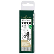 Faber-Castell Ecco Pigment Pen - Fibre Tip: Black (Set of 4)