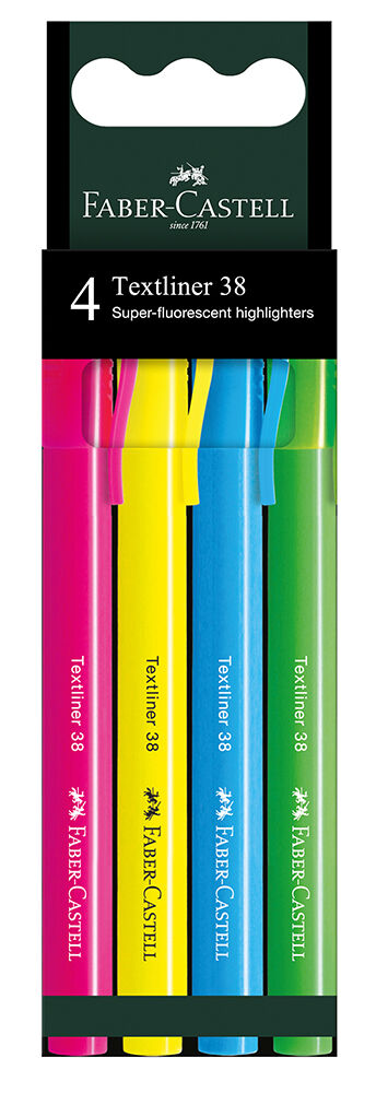 Faber-Castell Highlighters - Textliner 38: Assorted (Pack of 4)