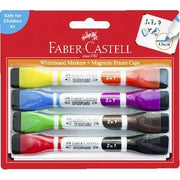 Faber-Castell Whiteboard Markers + Magnetic Eraser Caps