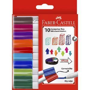 Faber-Castell Whiteboard Markers - Connector: Assorted (Pack of 10)
