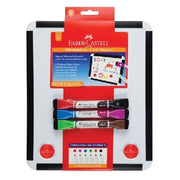 Faber-Castell Whiteboard Set - 2 Sided inc. Markers with Eraser Ends