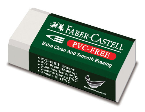 Faber-Castell Erasers - Medium PVC-Free: White (Box of 30)