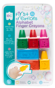 First Creations Easi-Grip Alphabet Finger Crayons - Set of 6