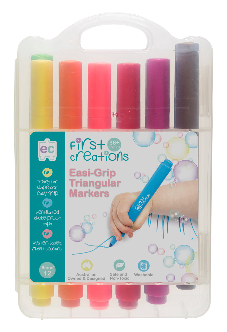 Easi-Grip Triangular Markers – Pack of 12