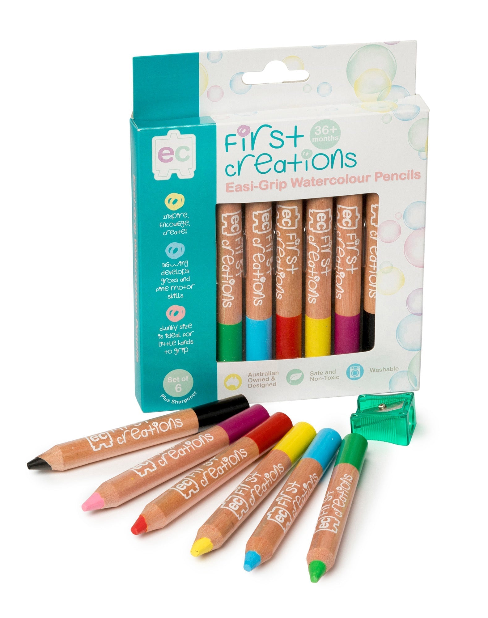Easi-Grip Triple One Wooden Pencils - Pack of 6