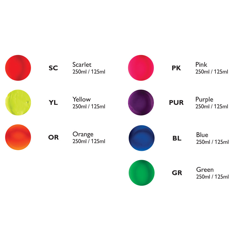 Fluorescent Rainbow Acrylic Paint 250mL