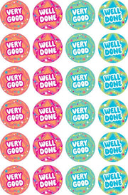 Very Good/Well Done Fluoro Stickers