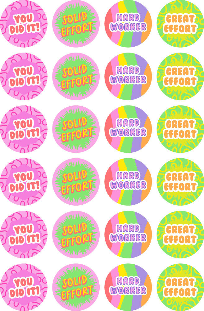 Encouragement Fluoro Stickers