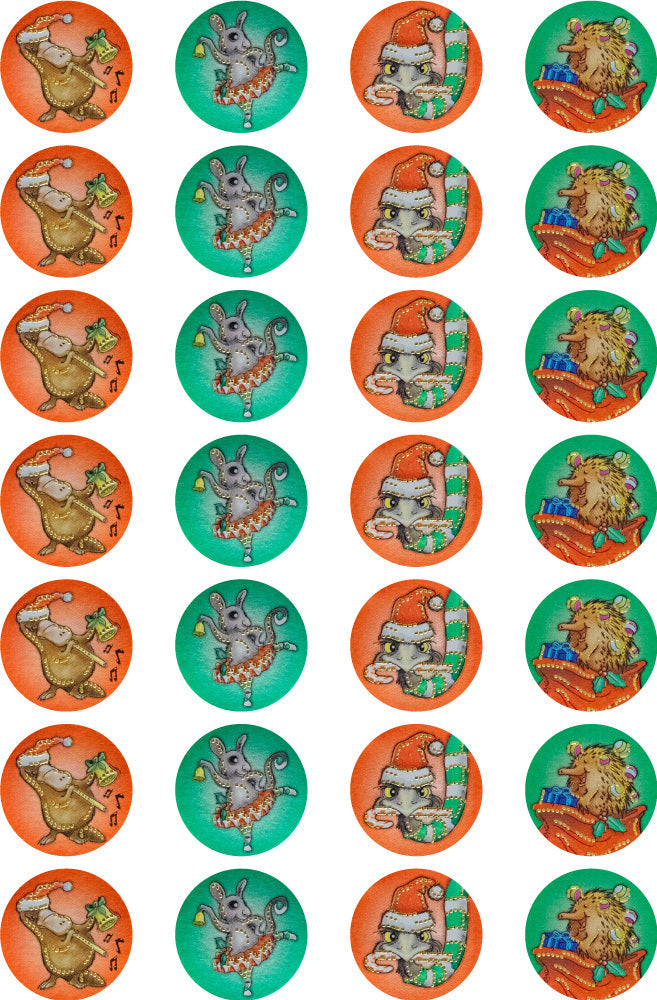 Aussie Christmas Metallic Stickers