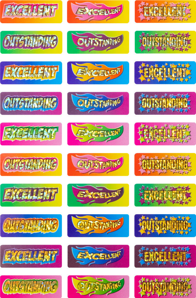 Excellent/Outstanding Foil Stickers