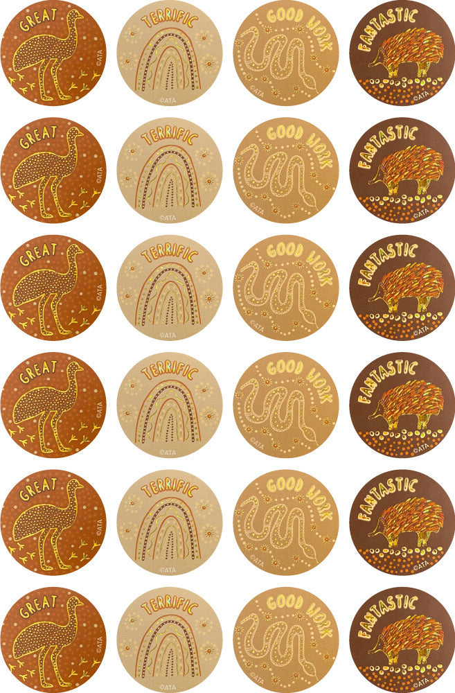 Country Connections - (Holographic) Gold Foil Merit Stickers (Pack of 72)