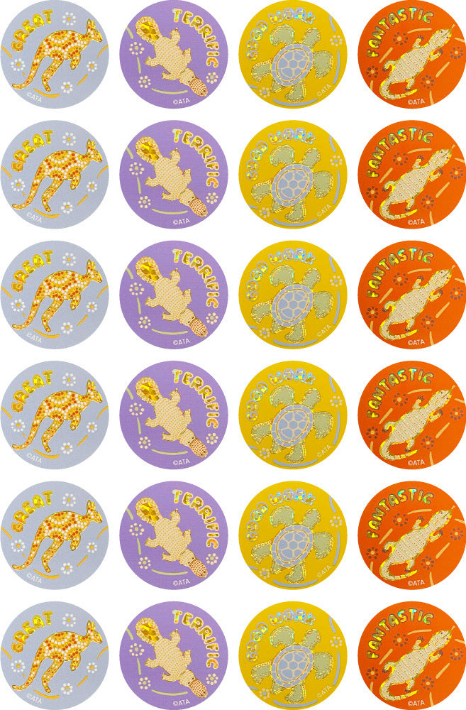 Rainbow Dreaming - (Holographic) Gold Foil Merit Stickers (Pack of 72)