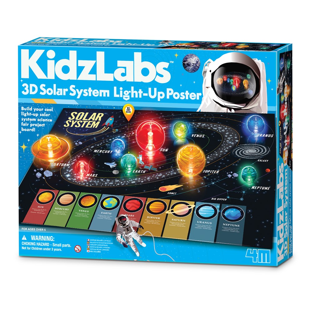 4M KidzLabs - 3D Solar System Light-Up Poster Board