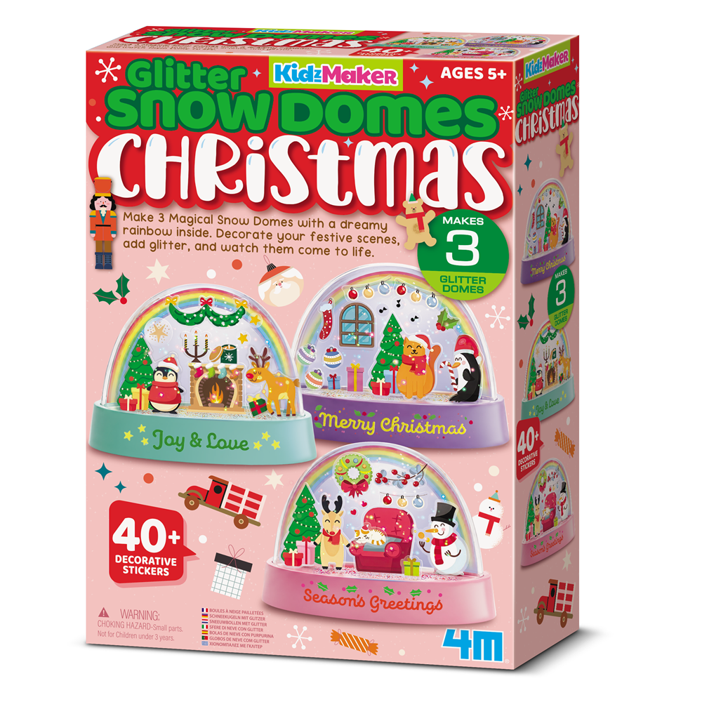 4M KidzLabs - Glitter Snow Domes Christmas