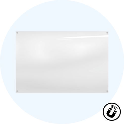 Visionchart Starphire Magnetic Glassboard 900 x 600 x 4mm Custom Colour (Special Order)