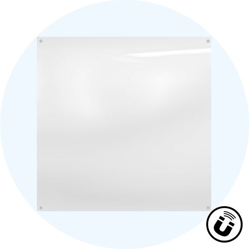 Visionchart Starphire Magnetic Glassboard 900 x 900 x 4mm Custom Colour (Special Order)