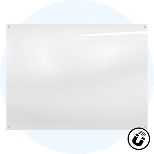 Visionchart Starphire Magnetic Glassboard 1200 x 900 x 4mm Custom Colour (Special Order)