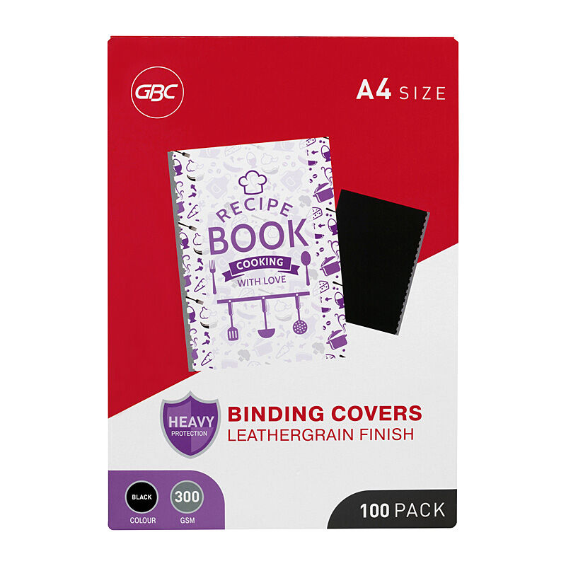 GBC BindCov Light Green A4 - Black (Pack of 100)