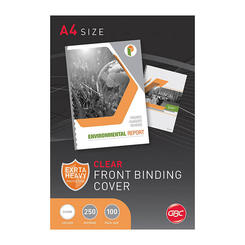 GBC Binding Cover A4 250 Micron - Clear (Pack of 100)
