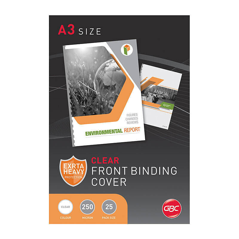GBC Binding Cover A3 250 Micron - Clear (Pack of 25)