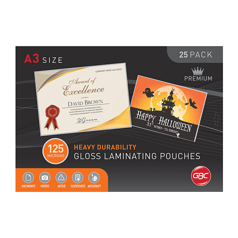 GBC Laminating Pouch A3 125 Micron (Pack of 25)
